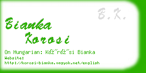 bianka korosi business card